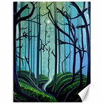 Nature Outdoors Night Trees Scene Forest Woods Light Moonlight Wilderness Stars Canvas 18  x 24 