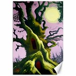 Outdoors Night Full Moon Setting Scene Woods Light Moonlight Nature Wilderness Landscape Canvas 12  x 18 