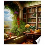 Room Interior Library Books Bookshelves Reading Literature Study Fiction Old Manor Book Nook Reading Canvas 20  x 24 