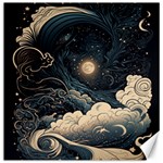Starry Sky Moon Space Cosmic Galaxy Nature Art Clouds Art Nouveau Abstract Canvas 12  x 12 
