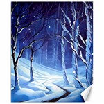 Landscape Outdoors Greeting Card Snow Forest Woods Nature Ai Generated Path Trail Santa s Village Vi Canvas 11  x 14 