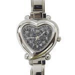 Black and white Abstract expressive print Heart Italian Charm Watch