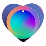 Circle Colorful Rainbow Spectrum Button Gradient Heart Ornament (Two Sides)