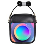Circle Colorful Rainbow Spectrum Button Gradient Girls Sling Bag