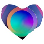 Circle Colorful Rainbow Spectrum Button Gradient Large 19  Premium Flano Heart Shape Cushions