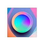 Circle Colorful Rainbow Spectrum Button Gradient Satin Bandana Scarf 22  x 22 