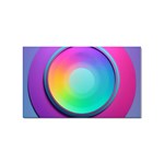 Circle Colorful Rainbow Spectrum Button Gradient Psychedelic Art Sticker Rectangular (10 pack)