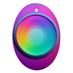 Circle Colorful Rainbow Spectrum Button Gradient Psychedelic Art Oval Ornament (Two Sides)