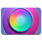 Circle Colorful Rainbow Spectrum Button Gradient Psychedelic Art Large Doormat