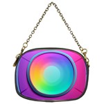 Circle Colorful Rainbow Spectrum Button Gradient Psychedelic Art Chain Purse (Two Sides)