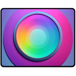 Circle Colorful Rainbow Spectrum Button Gradient Psychedelic Art Fleece Blanket (Medium)