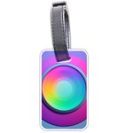 Circle Colorful Rainbow Spectrum Button Gradient Psychedelic Art Luggage Tag (one side)
