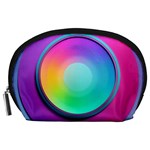 Circle Colorful Rainbow Spectrum Button Gradient Psychedelic Art Accessory Pouch (Large)