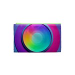 Circle Colorful Rainbow Spectrum Button Gradient Psychedelic Art Cosmetic Bag (XS)