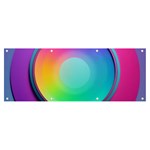 Circle Colorful Rainbow Spectrum Button Gradient Psychedelic Art Banner and Sign 8  x 3 