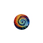Cosmic Rainbow Quilt Artistic Swirl Spiral Forest Silhouette Fantasy 1  Mini Buttons