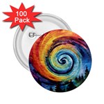 Cosmic Rainbow Quilt Artistic Swirl Spiral Forest Silhouette Fantasy 2.25  Buttons (100 pack) 