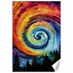 Cosmic Rainbow Quilt Artistic Swirl Spiral Forest Silhouette Fantasy Canvas 12  x 18 