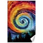 Cosmic Rainbow Quilt Artistic Swirl Spiral Forest Silhouette Fantasy Canvas 24  x 36 