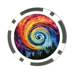 Cosmic Rainbow Quilt Artistic Swirl Spiral Forest Silhouette Fantasy Poker Chip Card Guard (10 pack)