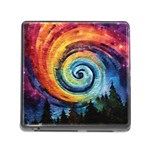 Cosmic Rainbow Quilt Artistic Swirl Spiral Forest Silhouette Fantasy Memory Card Reader (Square 5 Slot)