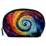 Cosmic Rainbow Quilt Artistic Swirl Spiral Forest Silhouette Fantasy Accessory Pouch (Large)