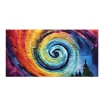 Cosmic Rainbow Quilt Artistic Swirl Spiral Forest Silhouette Fantasy Satin Wrap 35  x 70 