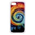 Cosmic Rainbow Quilt Artistic Swirl Spiral Forest Silhouette Fantasy iPhone SE