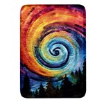 Cosmic Rainbow Quilt Artistic Swirl Spiral Forest Silhouette Fantasy Rectangular Glass Fridge Magnet (4 pack)