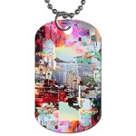 Digital Computer Technology Office Information Modern Media Web Connection Art Creatively Colorful C Dog Tag (One Side)