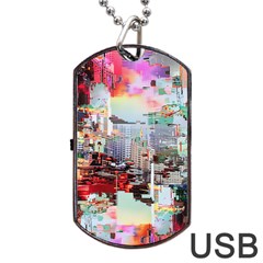 Digital Computer Technology Office Information Modern Media Web Connection Art Creatively Colorful C Dog Tag USB Flash (Two Sides) from ArtsNow.com Front