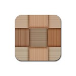 Wooden Wickerwork Texture Square Pattern Rubber Coaster (Square)