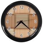 Wooden Wickerwork Texture Square Pattern Wall Clock (Black)