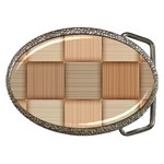 Wooden Wickerwork Texture Square Pattern Belt Buckles