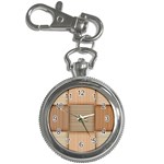 Wooden Wickerwork Texture Square Pattern Key Chain Watches