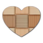 Wooden Wickerwork Texture Square Pattern Heart Mousepad