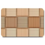 Wooden Wickerwork Texture Square Pattern Large Doormat