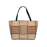 Wooden Wickerwork Texture Square Pattern Classic Shoulder Handbag