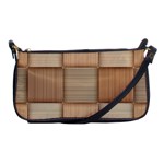 Wooden Wickerwork Texture Square Pattern Shoulder Clutch Bag