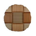 Wooden Wickerwork Texture Square Pattern Standard 15  Premium Flano Round Cushions