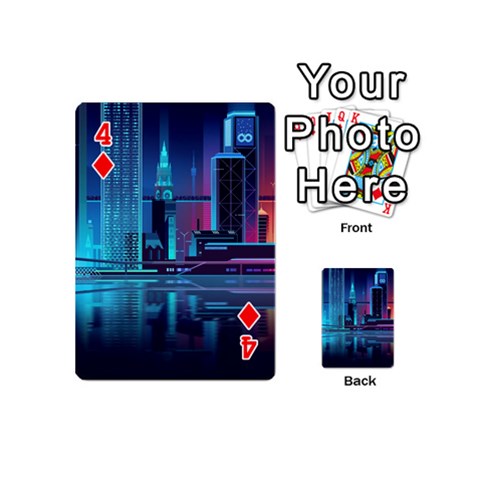 Digital Art Artwork Illustration Vector Buiding City Playing Cards 54 Designs (Mini) from ArtsNow.com Front - Diamond4