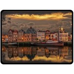 Old Port Of Maasslui Netherlands Fleece Blanket (Large)