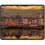 Old Port Of Maasslui Netherlands Fleece Blanket (Medium)