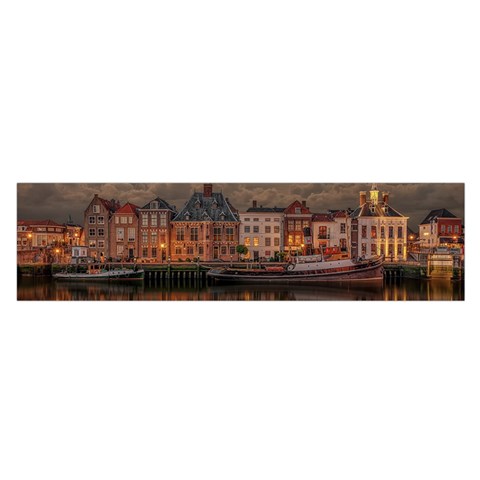 Old Port Of Maasslui Netherlands Oblong Satin Scarf (16  x 60 ) from ArtsNow.com Front