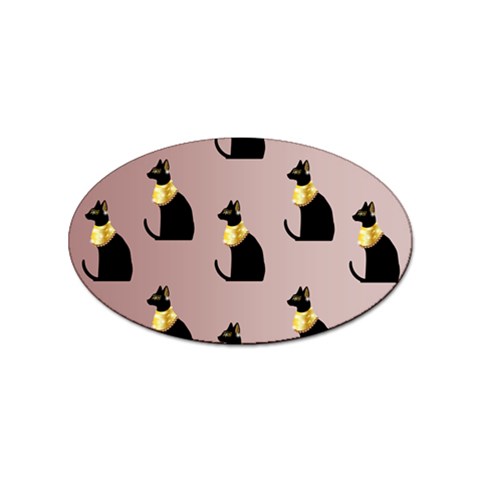 Cat Egyptian Ancient Statue Egypt Culture Animals Sticker Oval (10 pack) from ArtsNow.com Front