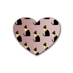 Cat Egyptian Ancient Statue Egypt Culture Animals Rubber Heart Coaster (4 pack)