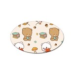 Bear Cartoon Background Pattern Seamless Animal Sticker Oval (10 pack)