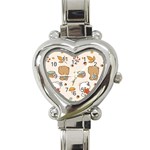 Bear Cartoon Background Pattern Seamless Animal Heart Italian Charm Watch