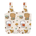 Bear Cartoon Background Pattern Seamless Animal Full Print Recycle Bag (L)