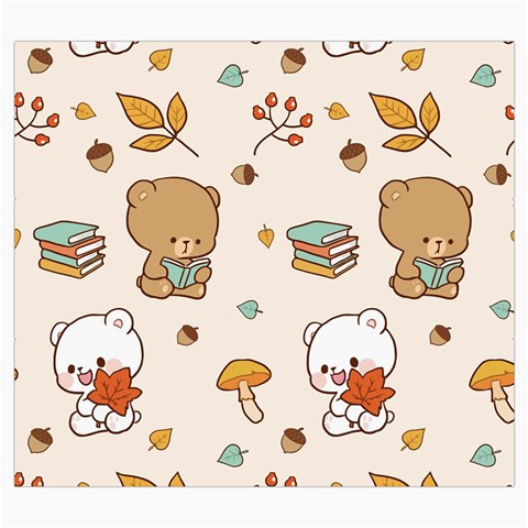 Bear Cartoon Background Pattern Seamless Animal Roll Up Canvas Pencil Holder (S) from ArtsNow.com Front